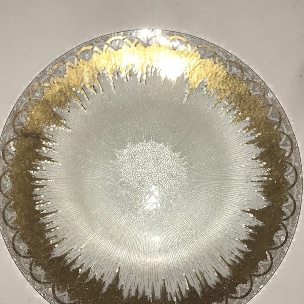 Dorothy Thorpe Atomic Platter Mid Century Modern Textured/Sterling Overlay 14” - Picture 2 of 10